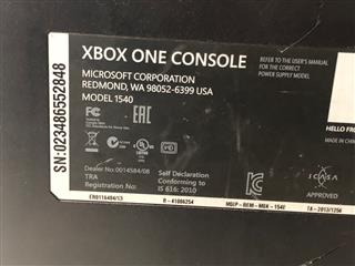 MICROSOFT XBOX ONE - CONSOLE - 500GB - 1540- CONSOLE ONLY AS IS FOR PARTS